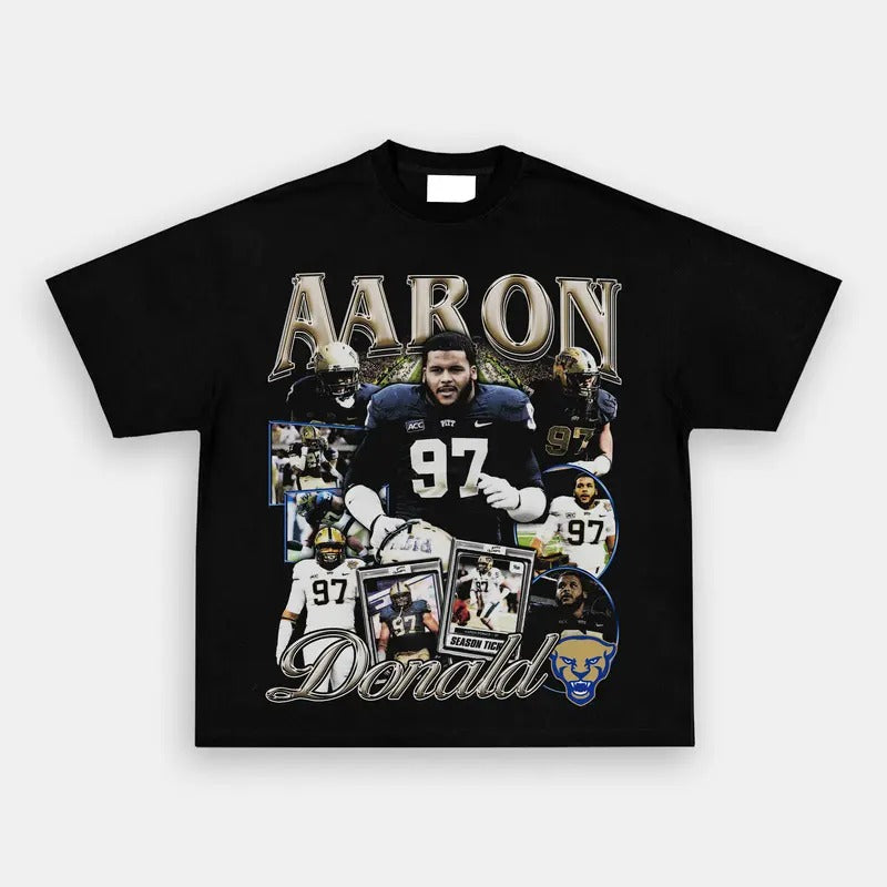 AARON DONALD 2 TEE- Vintage baseball Graphic T-Shirt PGA Masters The Open Golf Casual Classic Cotton Fabric Menswear Top...