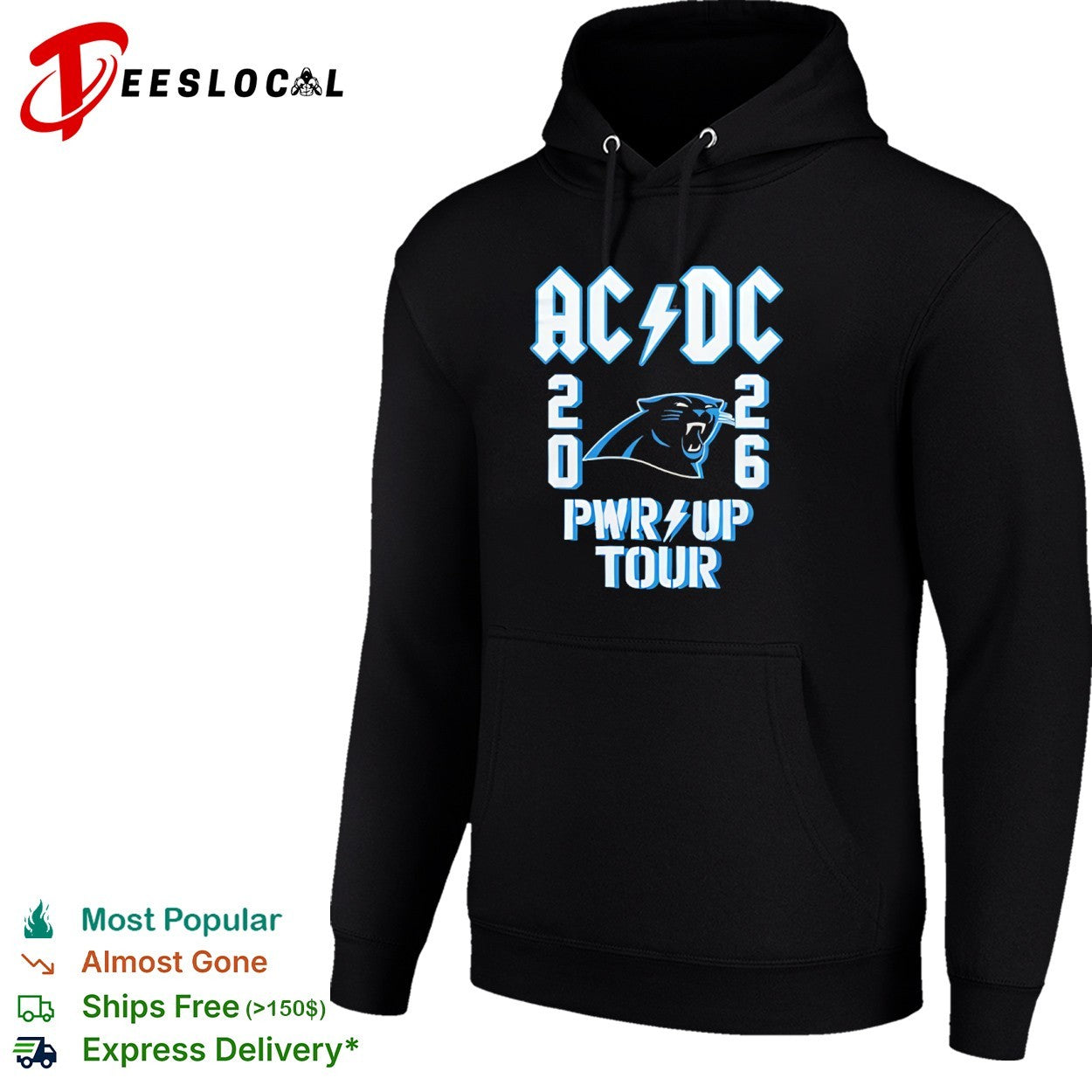 AC DC 2026 Pwr Up Tour Carolina Panthers Logo shirt