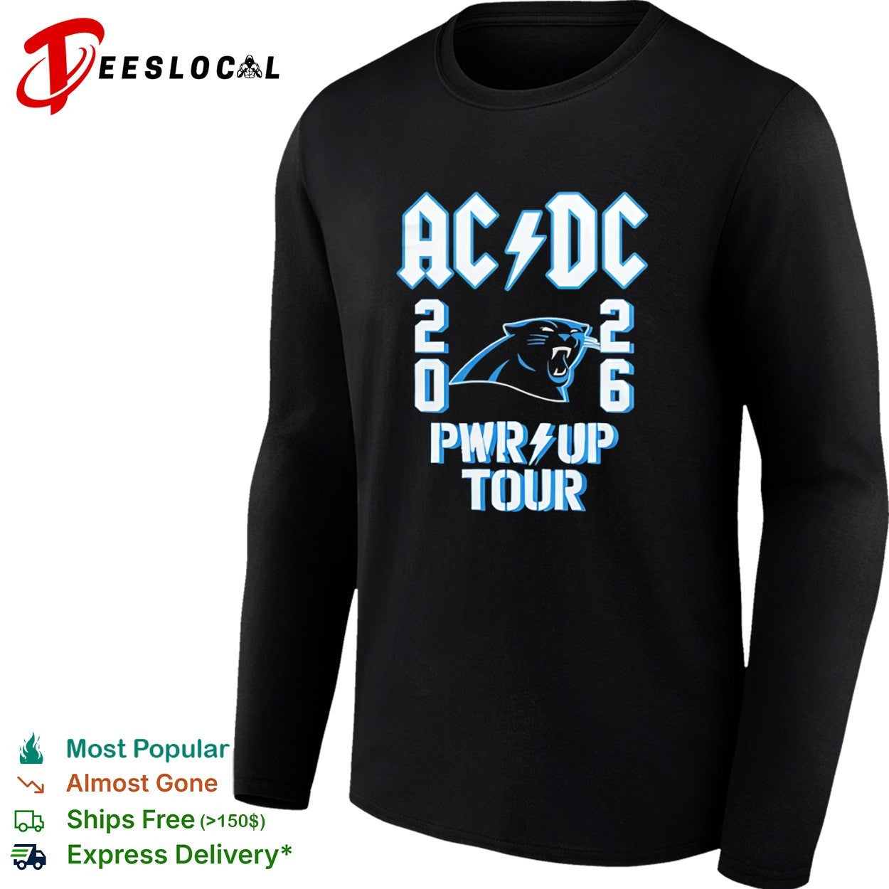 AC DC 2026 Pwr Up Tour Carolina Panthers Logo shirt