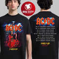 ACDC PWR Up Australia 2025 Angus Young Gibson Electric Guitar PWR UP Tour Two Sided Shirt