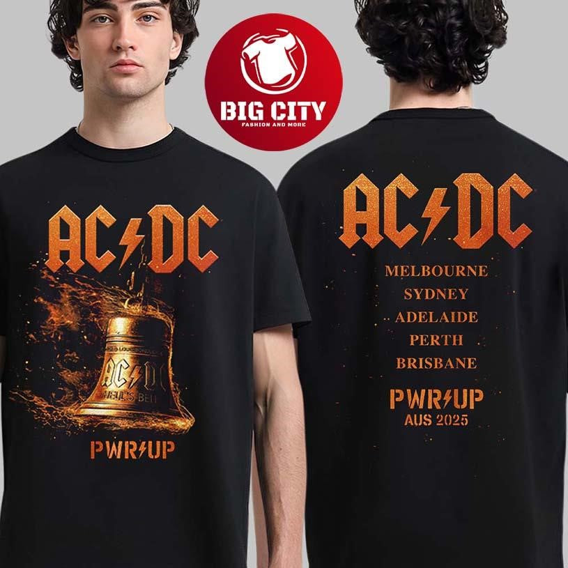ACDC PWR Up Australia 2025 Hells Bells Lightning PWR UP Tour Two Sided Shirt