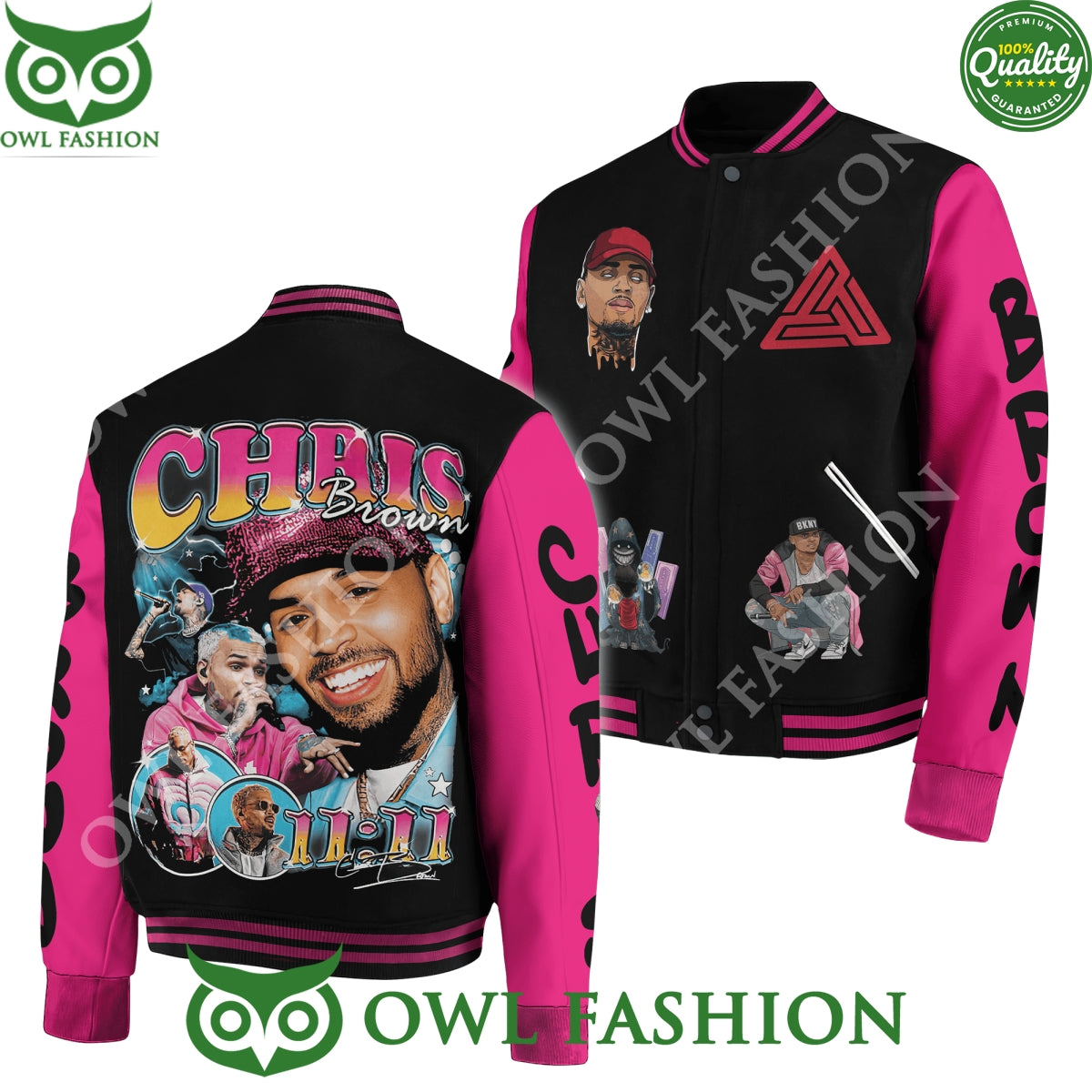 Chris Brown American singer 11 11 Angel Numbers Baseball Jacket