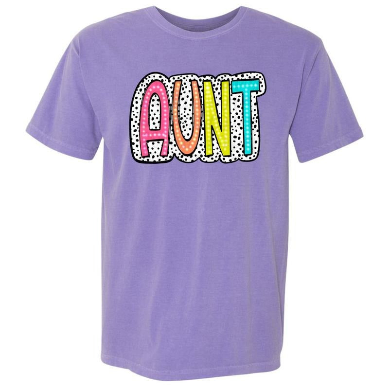 AUNT Neon Spotted Comfort Colors T-Shirt Hoodie, Sweatshirt | RetroVerseTees.com