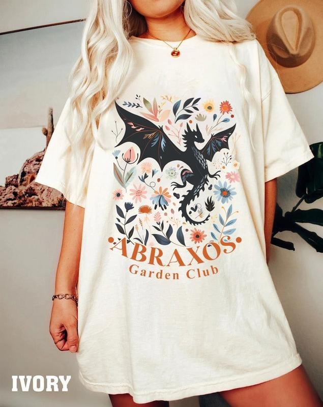Abraxos Flower Comfort Colors Shirt, Fantasy Dragon Bookish Shirt Best Price Hoodie, Sweatshirt | RetroVerseTees.com