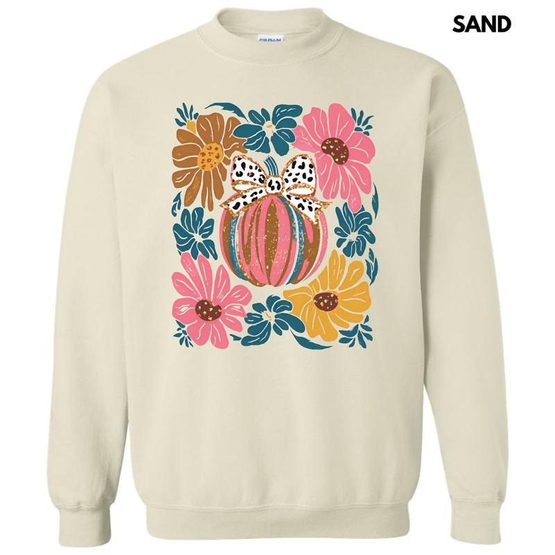 Abstract Flowers & Pumpkin Sweatshirt 'NLB' T-Shirts, Hoodie | RetroVerseTees.com