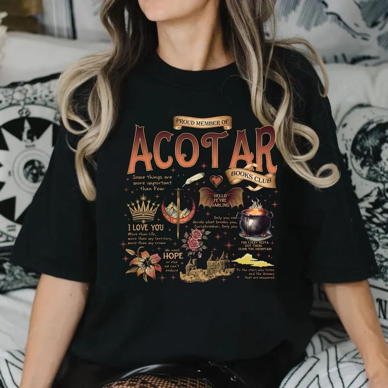 Acotar Quotes Shirt,Proud Member Of Acotar Books Club Shirts, Sjm Inspire Bookish Gift, The Night Court T Shirt, Unisex...