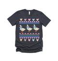 Adorable 1980's Blue Ribbon Goose Ugly Sweater Design Style Art Super Comfort Heavyweight Premium Tees | Unisex Sizing...