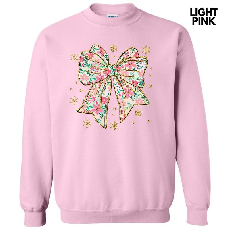 Adorable Big Floral Bow Sweatshirt 'NLB' T-Shirts, Hoodie | RetroVerseTees.com