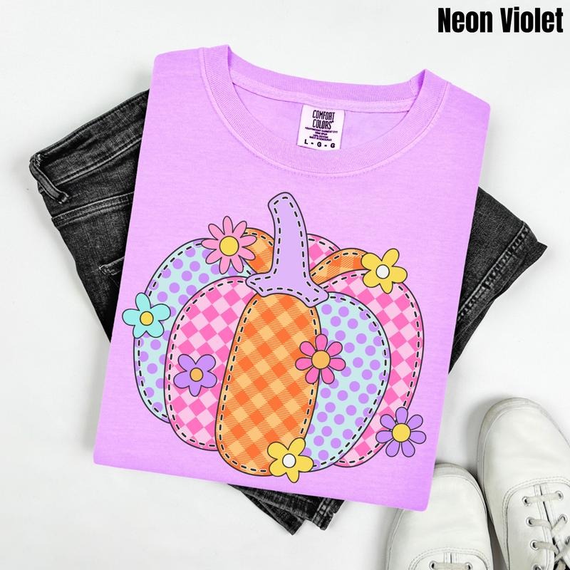 Adorable Pumpkin Patterns Comfort Colors T-Shirt 'NLB' Hoodie, Sweatshirt | RetroVerseTees.com