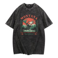 Adventure - inspired Washed Tee: "MONTANA GOING Hidden leaf ninja TNF MOUNTAIN ADVENTURE Outdoors" with Moose, Embracing...
