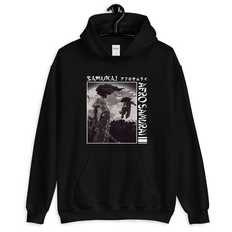 Afro Samurai Under Sun Japanese Manga Otaku Sword Warrior Unisex Hoodie T-Shirts, Sweatshirt | RetroVerseTees.com