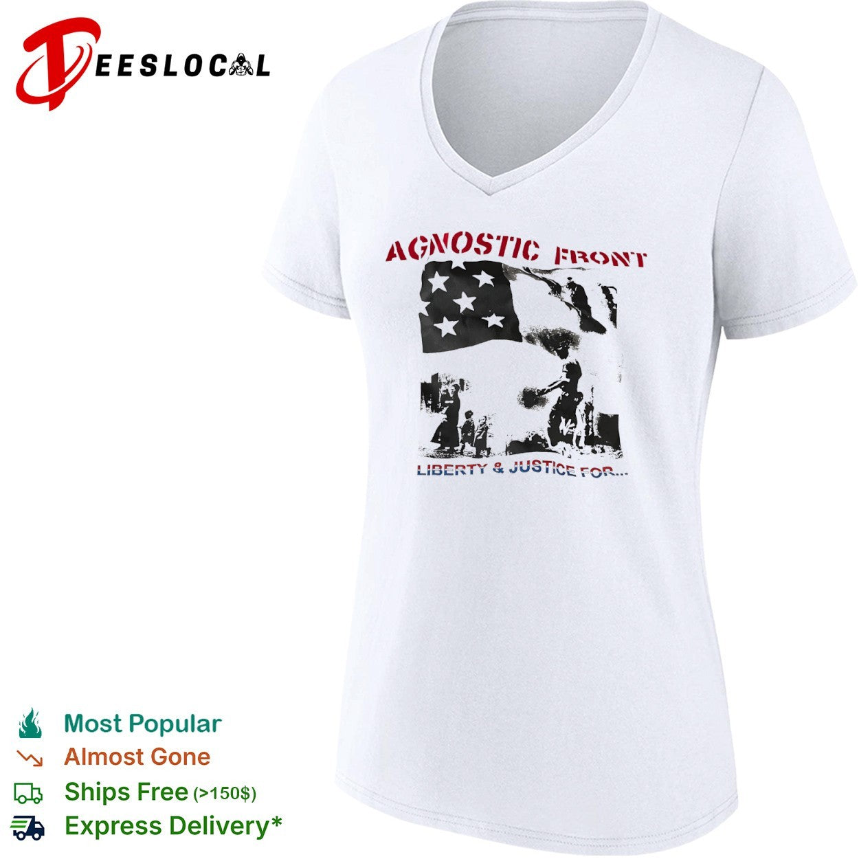 Agnostic Front Liberty and Justice for Flag Military shirt