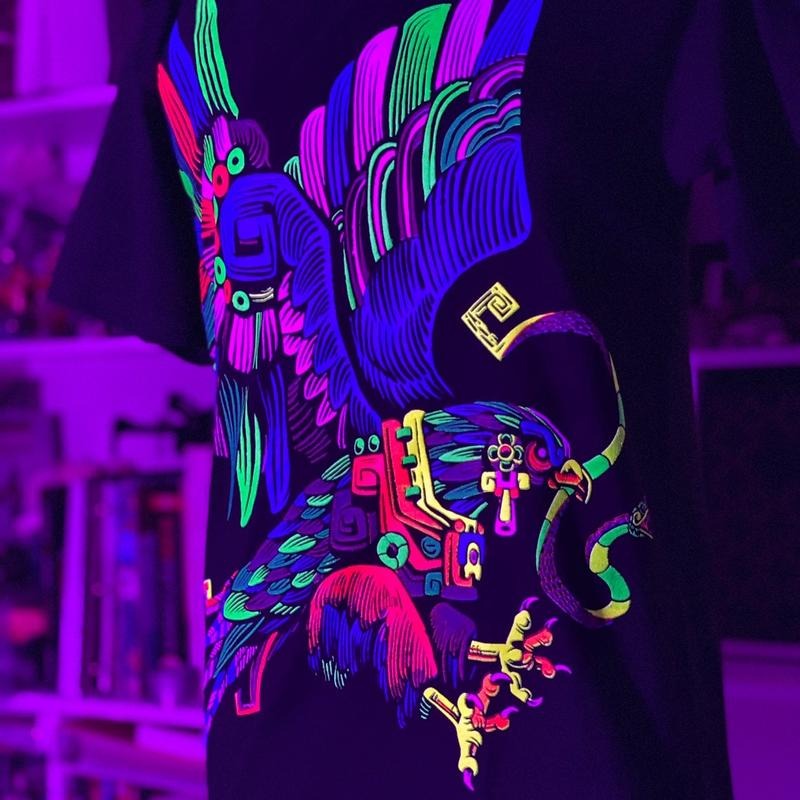 Aguila abstract T-shirts Black Cotton Hoodie, Sweatshirt | RetroVerseTees.com