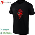 Aja ornate flame calligraphy lettering shirt