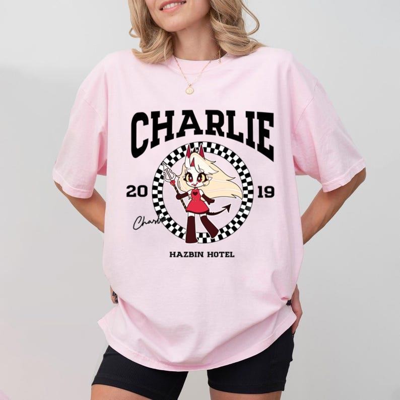 Alastor Hazbin Hotel T-Shirt, Charlie Morningstar Characters shirt, ANGEL DUST Husk Vaggie Niffty Sir Pentious Shirt (1)...
