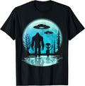 Alien And Bigfoot Moon T-Shirt Hoodie, Sweatshirt | RetroVerseTees.com