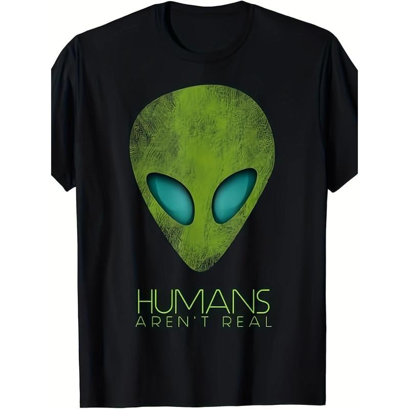 Alien Funny Human Not Real UFO Gift T-shirt Made Red plumber brand USA Hoodie, Sweatshirt | RetroVerseTees.com