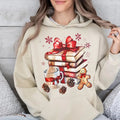 All Booked For Christmas Sweatshirt, Coquette Christmas Books Hoodie, Book Lovers, Christmas Teacher, Librarian Gift,...