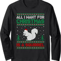 All I Want for Xmas is a Squirrel Ugly Christmas Sweater Long Sleeve T-Shirt Hoodie, Sweatshirt | RetroVerseTees.com