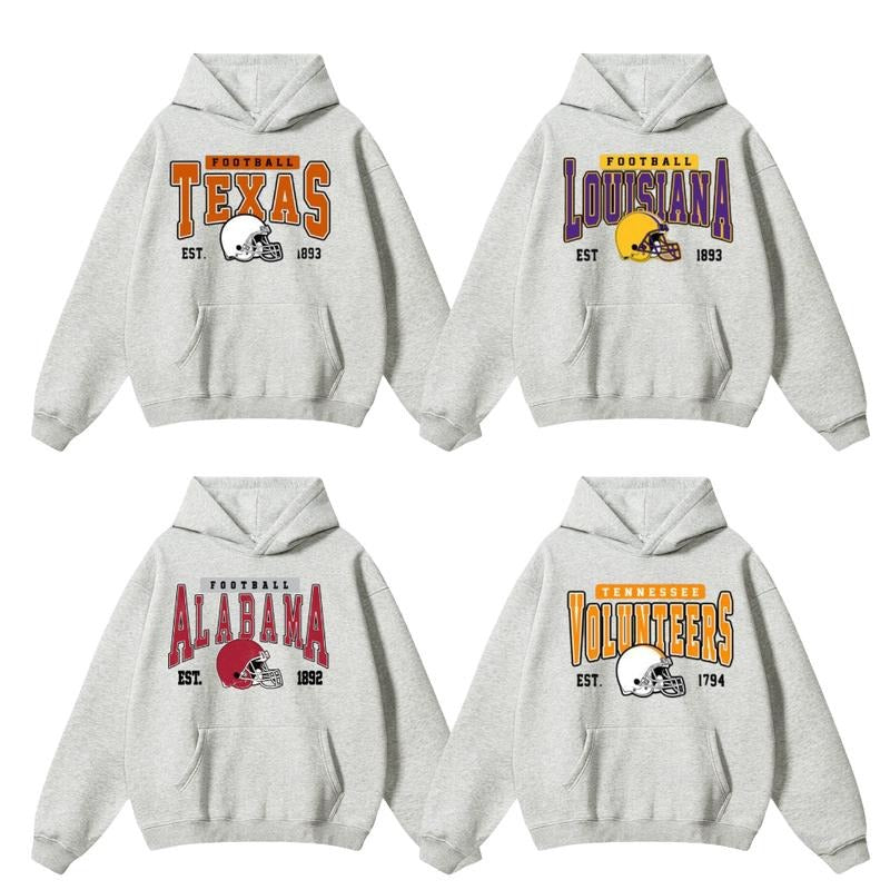 All Team Football Crewneck Hoodie, Football Team Hoodie, Vintage Sport Team Hoodie, Gift for Men and Women ncaa fan...
