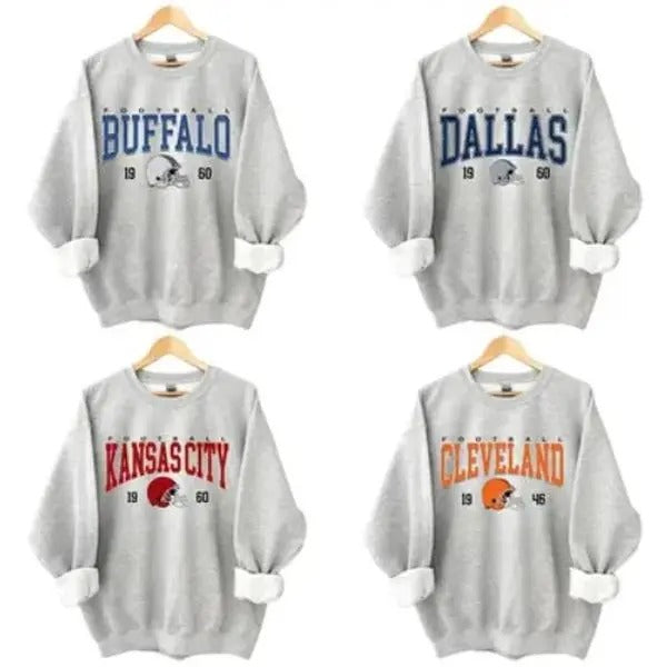 All Team Vintage Football Crewneck Sweatshirts, Football Gift T-Shirts, Hoodie | RetroVerseTees.com