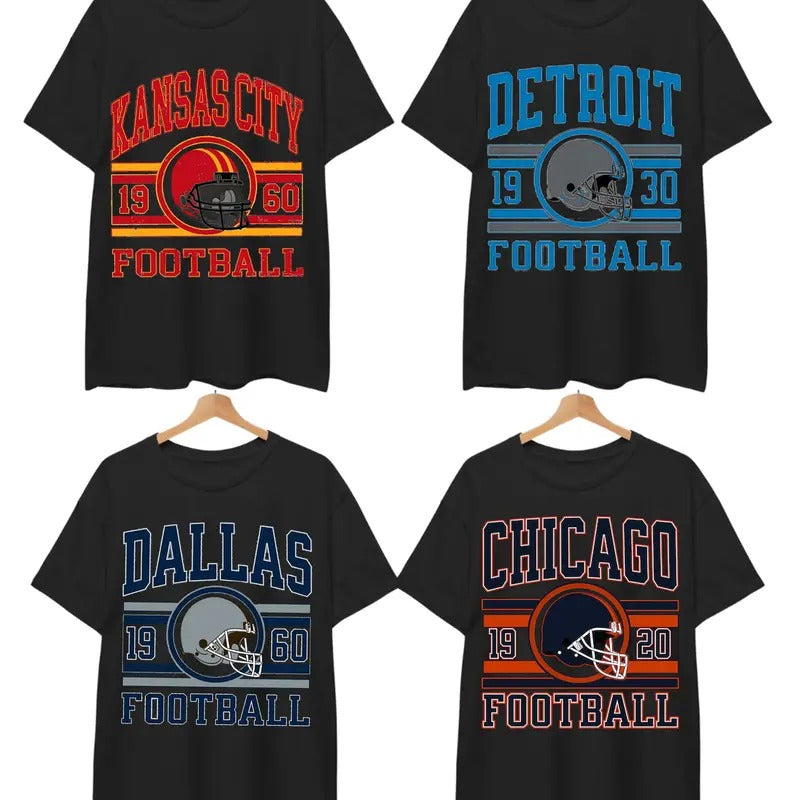 All Teams Cotton T-shirt, Gildan 5000 Unisex Crewneck Sport Classic T-Shirt All Teams Football, Black Menswear Soft  Top...