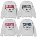 All Teams Hockey Retro Style Sweatshirt, Ash Grey Sweatshirt, Retro Hockey Sweatshirt, Fan Gifts Sweatshirt, Vintage...