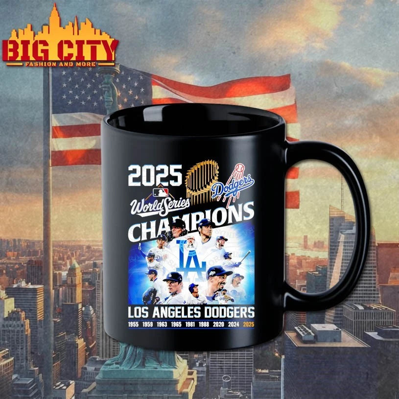All years of championship Los Angeles Dodgers 2025 shirt