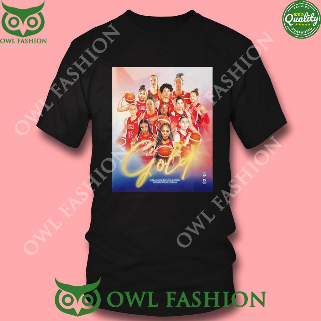 Usa Gold 2024 Paris Olympic Games Womens Basketball Shirt