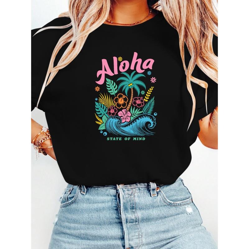 Aloha State FOG Mind Tropical Graphic Tee with Palm Trees Gunpla brand Waves for Beach Getaways Hoodie, Sweatshirt