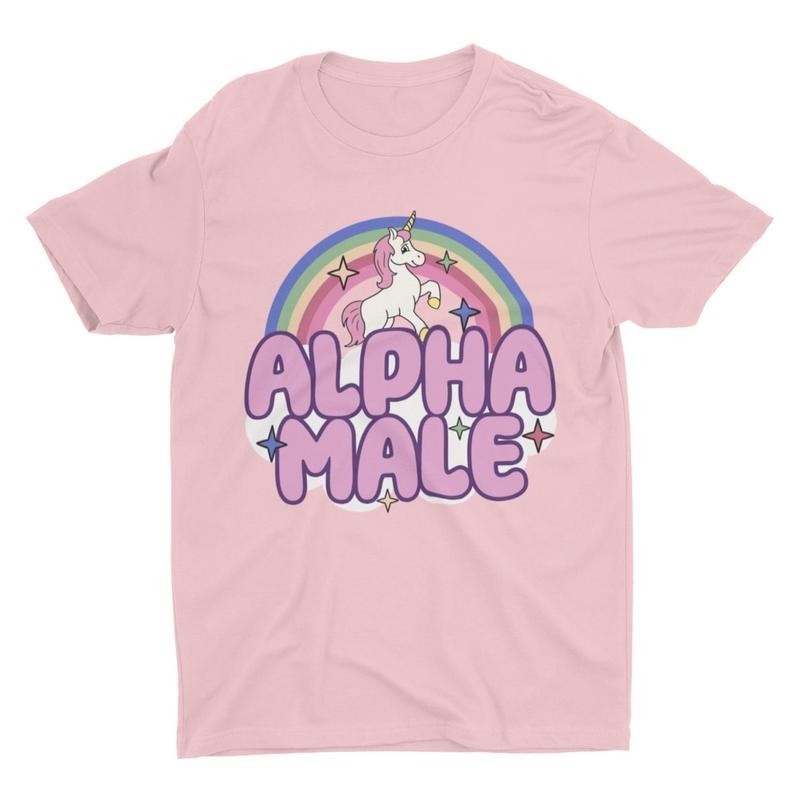 Alpha Male Unicorn Graphic Print Cotton T-Shirt for Men, Summer and All Seasons Menswear Soft Hoodie, Sweatshirt