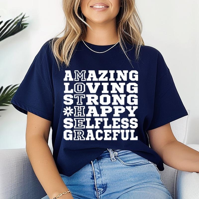 Amazing Loving Strong Happy Selfless Graceful Shirt Casual Style Crew Neck Short Sleeve T-Shirt Tops Trendy for Unisex,...