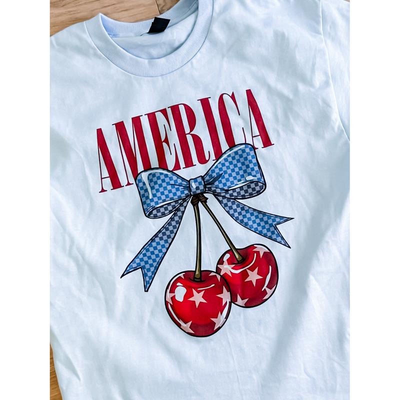 America Cherries Graphic Top T-Shirts, Hoodie, Sweatshirt | RetroVerseTees.com
