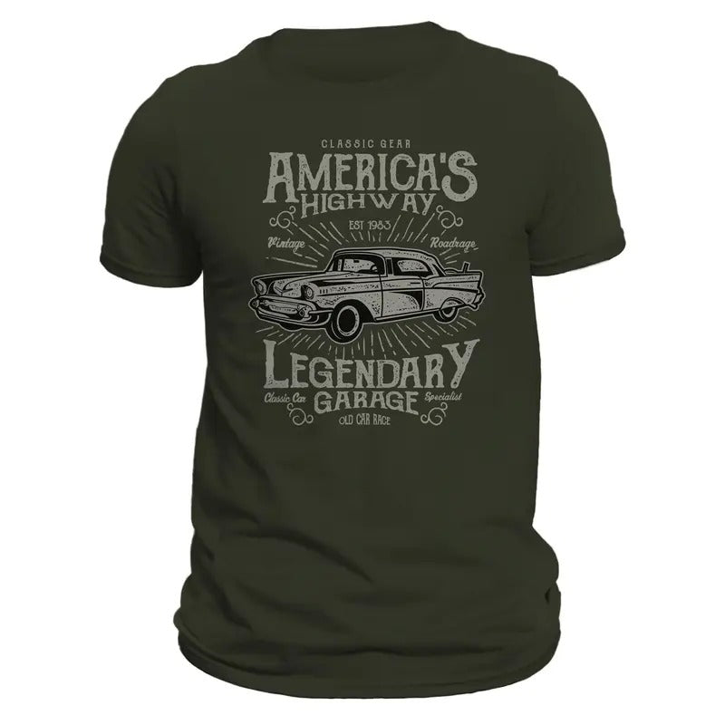 America's Highway Classic Car Old Car Race Men's T-Shirt Hoodie, Sweatshirt | RetroVerseTees.com