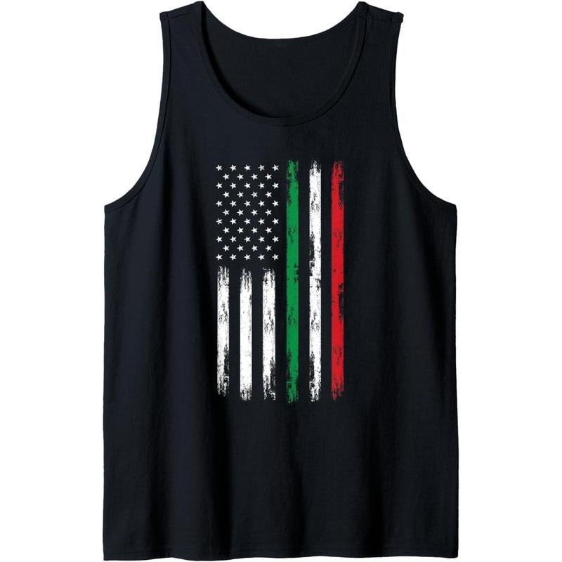 American Flag Italian Roots Italy Italia Patriotic Tank Top made in USA T-Shirts, Hoodie, Sweatshirt | RetroVerseTees.com