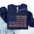 American Flag, States, USA, Patriotic, America, 4th of July Sweatshirt, Crew Neck, Women's, Crewneck T-Shirts, Hoodie