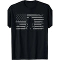 American Football Player Silhouette Graphic Print Men's Crew Neck Short Sleeve Cotton T-shirt, Casual Summer T-Shirt For...