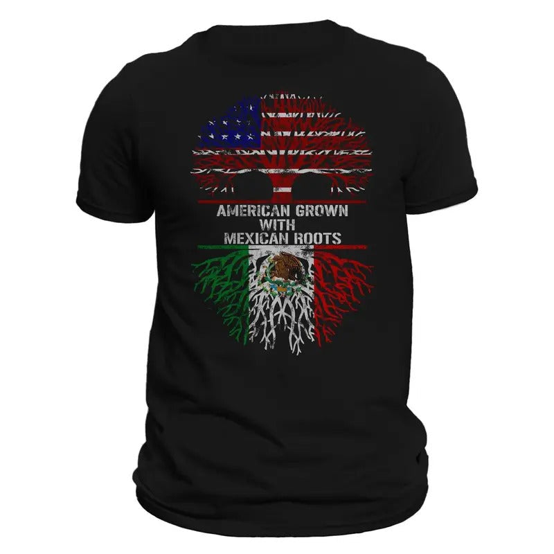 American Grown With Mexican Roots T-Shirt Hoodie, Sweatshirt | RetroVerseTees.com