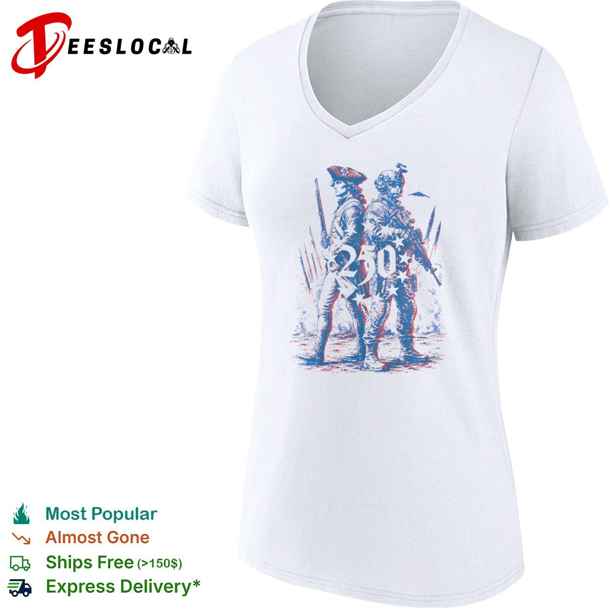 American Revolutionary War Soldier and Modern Infantry 250 Years of Service shirt