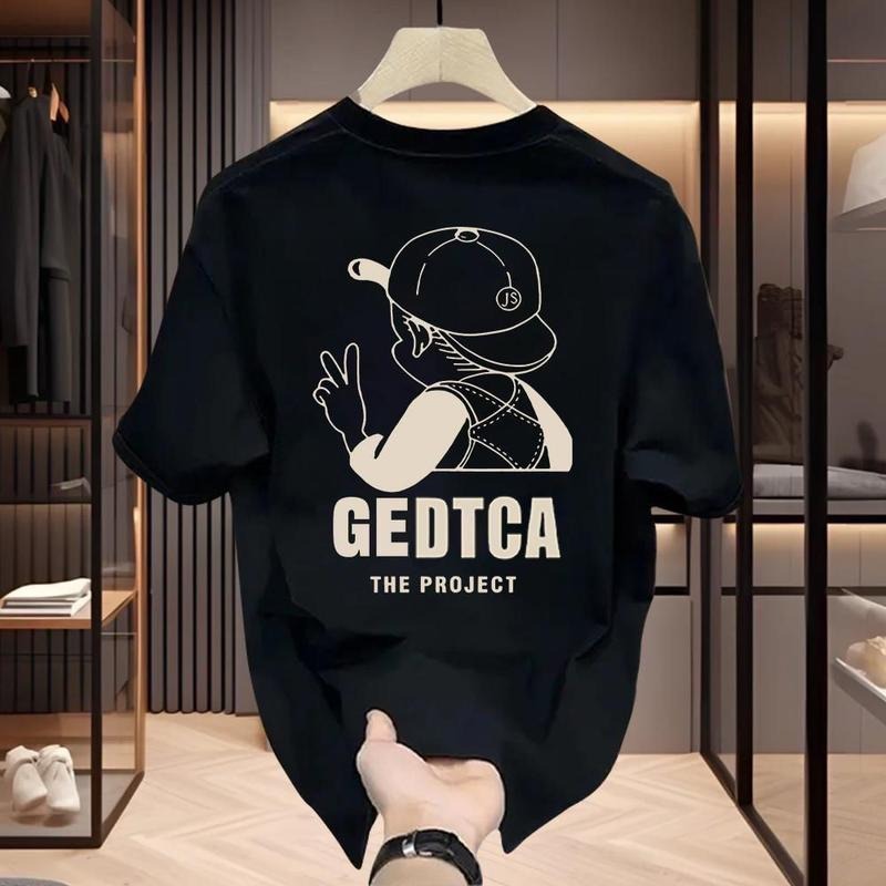 American Street Trendy Brand Cotton Print Short Sleeve T-shirt Ins Summer Pu Shuai Men and Women Loose Crew Neck Top...