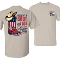 American Way Shirt Patriotic Cowboy Boot Tee with Hat Graphic Bold USA Red White Blue Design Trending Country Humor Shirt...