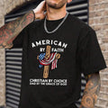American by Faith Christian by Choice Dad by Grace FOG FOG TNF Day Shirt Pure Cotton Fabric Casual Streetstyle Crew Neck...