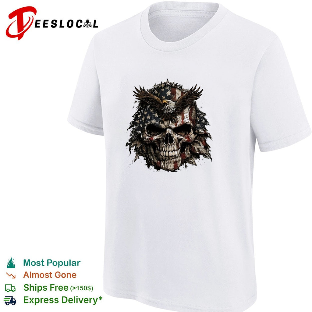 American flag eagle skull shirt