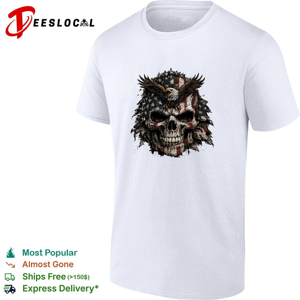 American flag eagle skull shirt