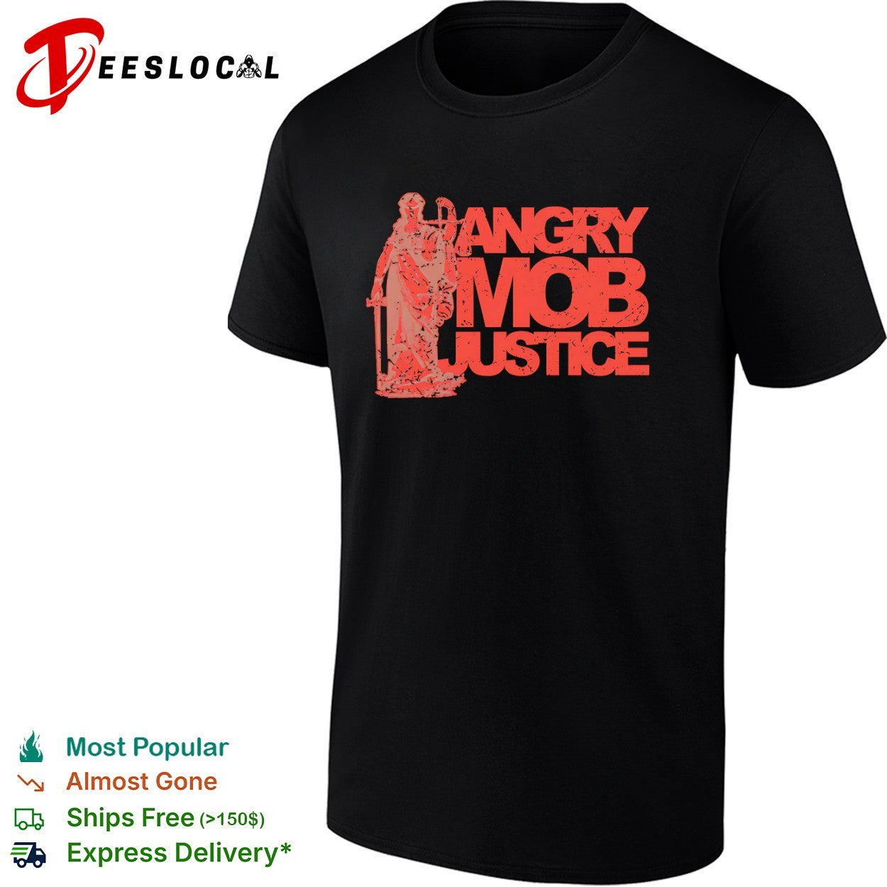 Angry mob justice statue shirt