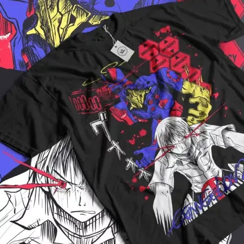 Anime Shirt Neon Genesis Evangelion Eva Unit 01 Japanese Black T-shirt All Size Hoodie, Sweatshirt | RetroVerseTees.com