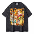 Anime Washed Tshirt Nami Graphic Unisex Tshirt Short Sleeve Hoodie, Sweatshirt | RetroVerseTees.com
