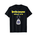 Anonymous 12-step recovery Hidden leaf ninja Key Label Pattern T-shirt - Men'WB shield black cotton round-neck T-shirt,...