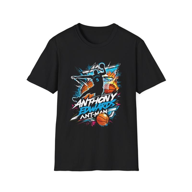 Ant.hony Edw.ards Basketball Unisex Softstyle T-Shirt, Minnesota Fan, Gift For Fan Hoodie, Sweatshirt | RetroVerseTees.com