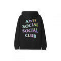 Anti Social Social Club Rainbow Cotton Candy Black Hoodie (ASSW513) Men Size M T-Shirts, Sweatshirt | RetroVerseTees.com